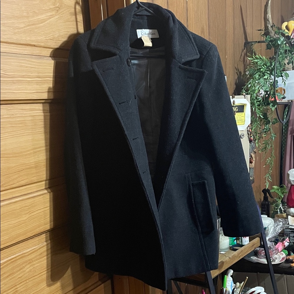 Calvin Klein Black Pea Coat